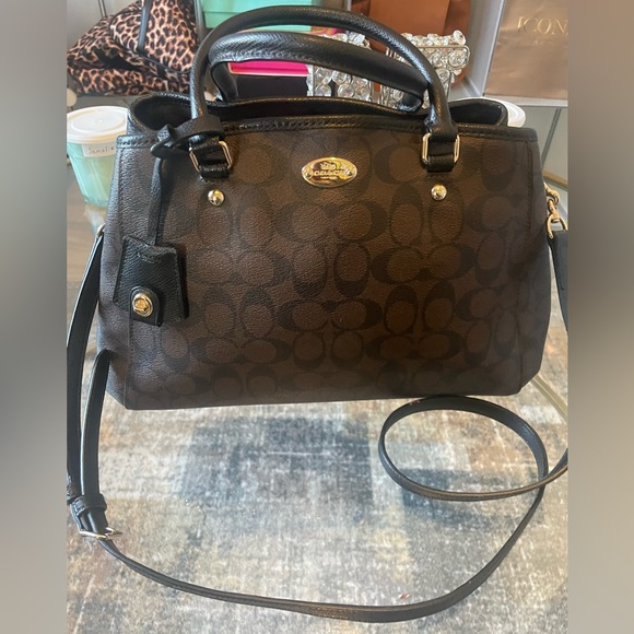 Coach Handbags - Coach Margo Black& Brown Carryall Crossbody